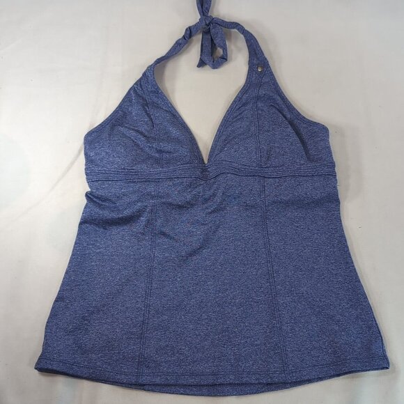 Athleta Purple Halter Tank Top Women's M Medium Built in Bra Heather Sleeveless - Picture 1 of 11